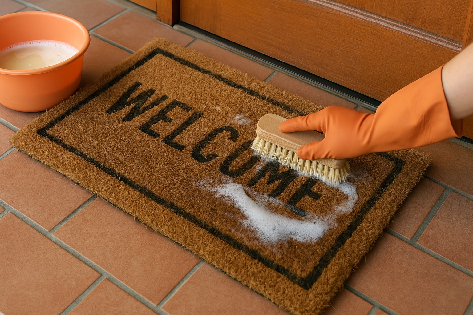 deurmat schoonmaken, deurmat