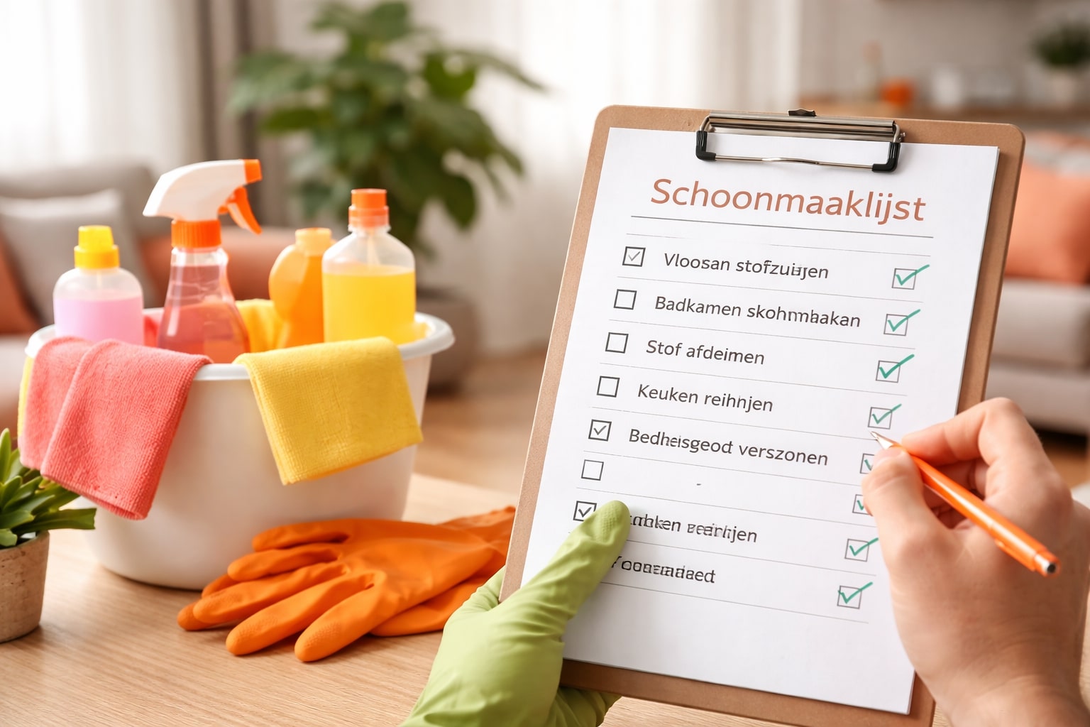 schoonmaaklijst huis, schoonmaaklijst