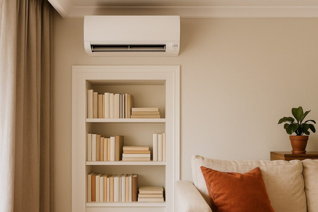 airco in de woonkamer wegwerken, airco in de woonkamer