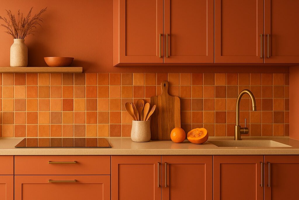 warme kleuren voor in de keuken, warme kleuren