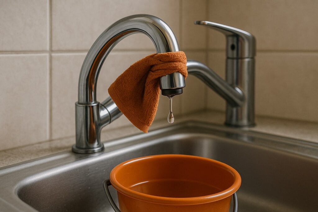 lekkende kraan tijdelijk stoppen, lekkende kraan