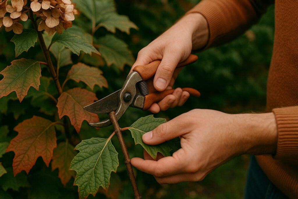eikenbladhortensia snoeien, eikenbladhortensia