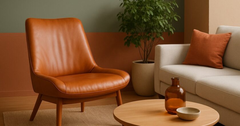 Stijlvol wonen door cognac kleur te combineren in je interieur