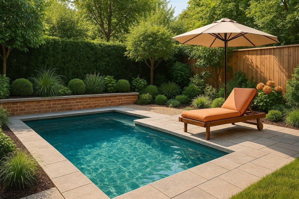 zwembad in een kleine tuin, zwembad