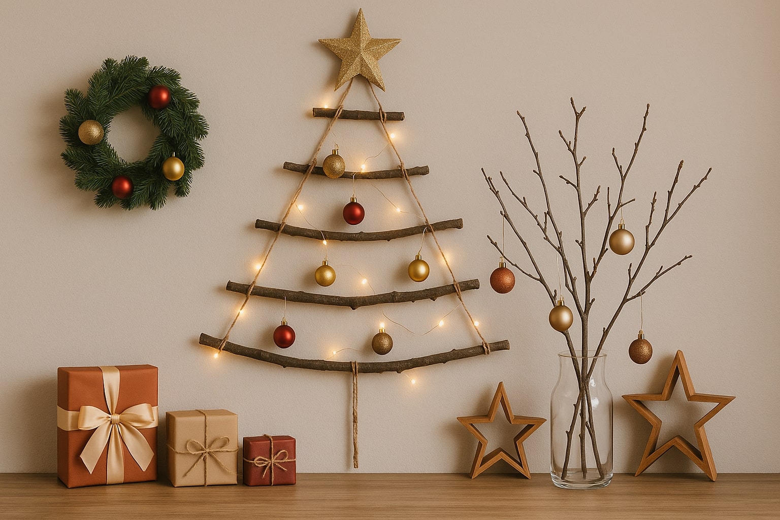 kerstversiering zonder kerstboom, kerstversiering