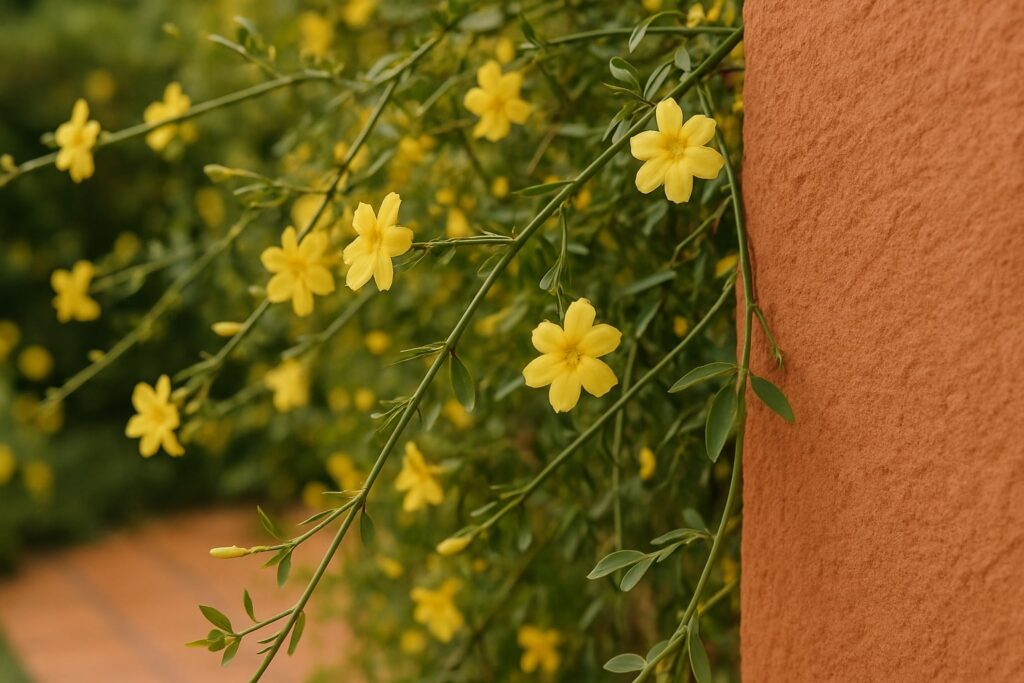 winterjasmijn in de zomer, winterjasmijn