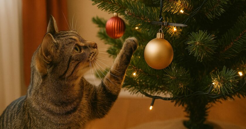Zo maak je een kerstboom katproof zonder dat de gezelligheid verloren gaat