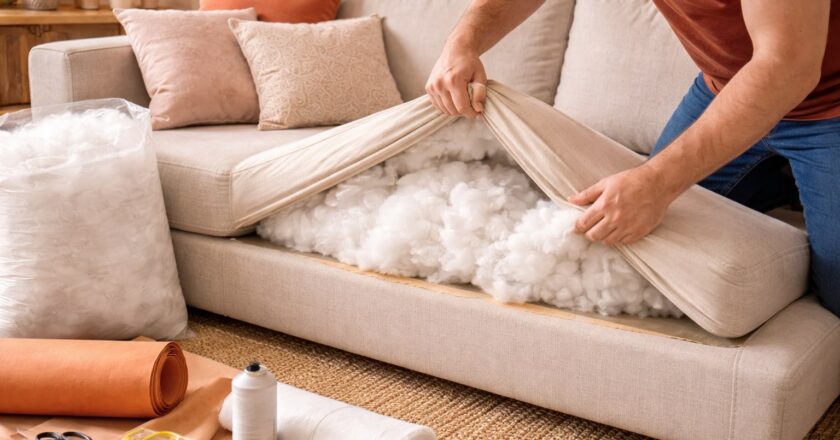 Doorgezakte bank opvullen zodat zitcomfort en vorm terugkomen