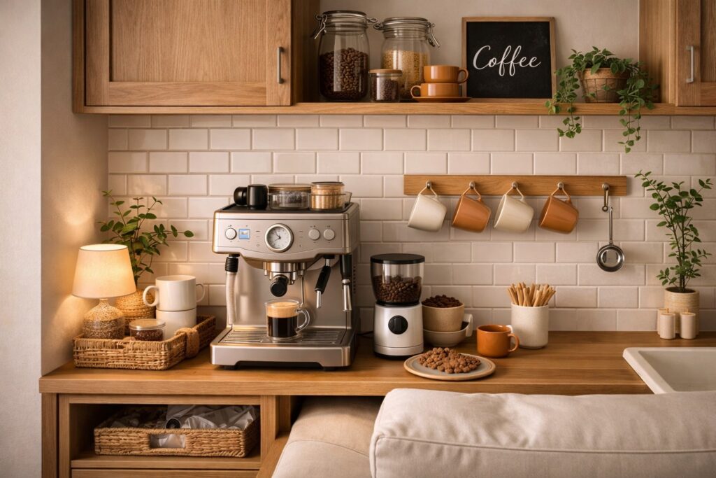 koffiehoek keuken maken, koffiehoek