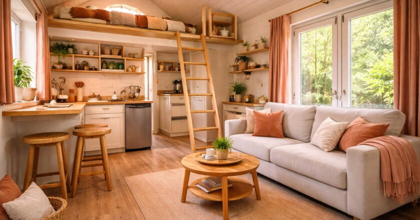 Tiny house indeling die ruimte groter laat aanvoelen dan ze is