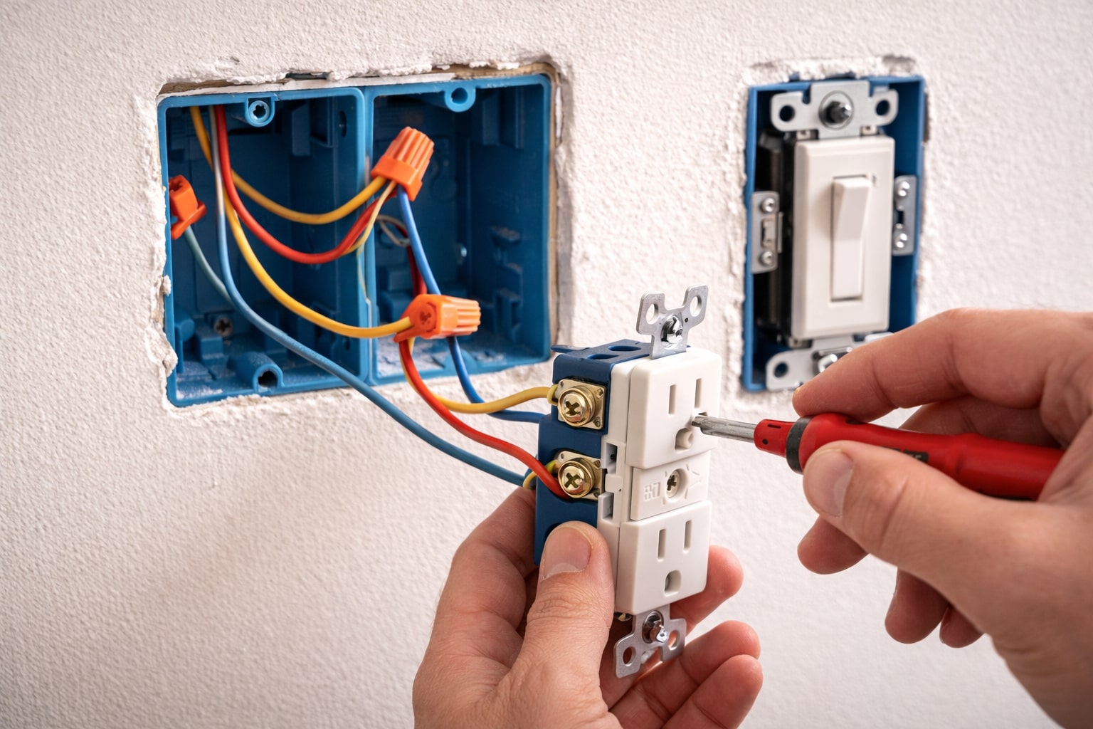 stopcontact doorlussen naar schakelaar, stopcontact