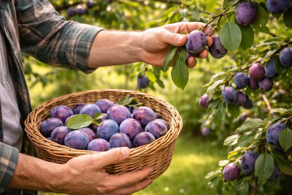 pruimen plukken, pruim, pruimen