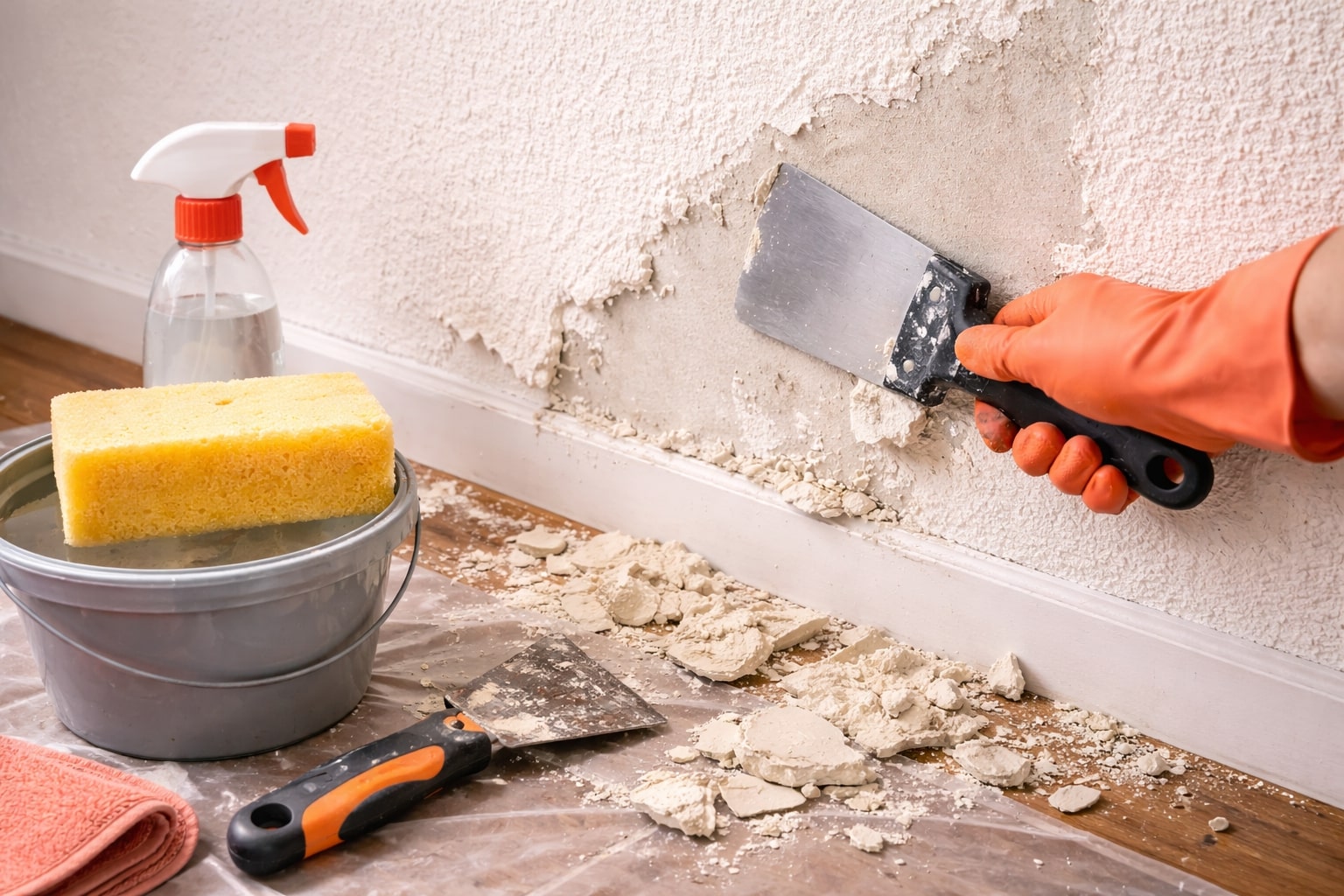 spachtelputz verwijderen, spachtelputz