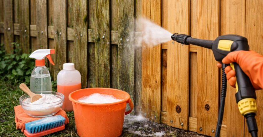 Schutting schoonmaken voor een frisse tuin zonder beschadigingen