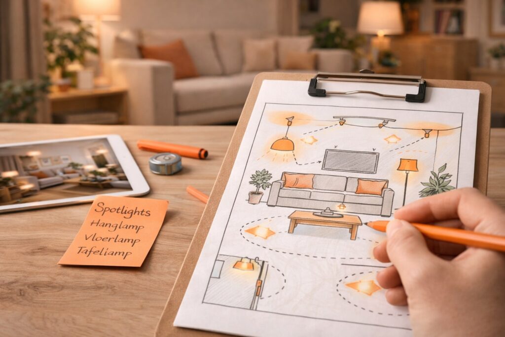 Zo ontwerp je een verlichtingsplan voor de woonkamer dat sfeer en comfort samenbrengt