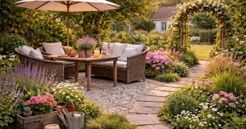Een landelijke tuin creëren die rust en karakter uitstraalt