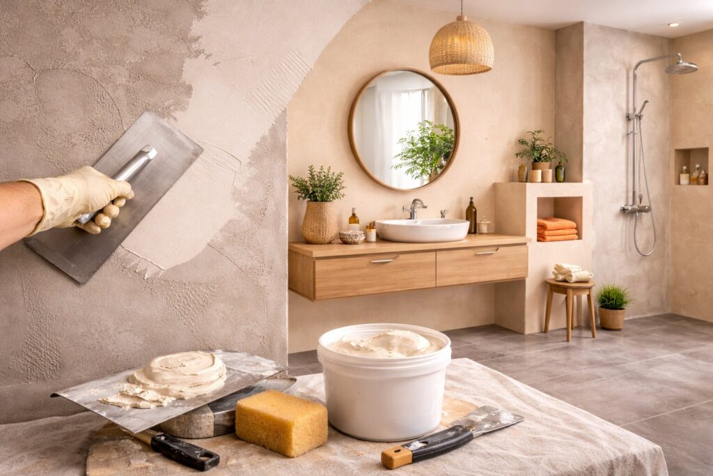 Hoe stucwerk in de badkamer zorgt voor een rustige en moderne uitstraling