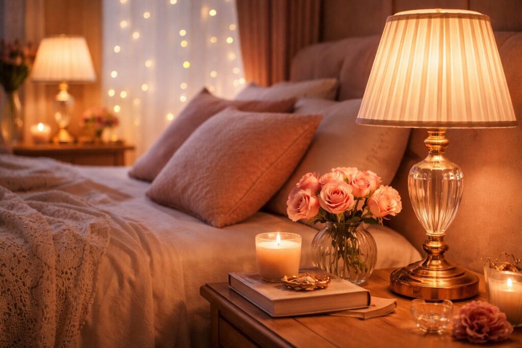 Een romantische lamp in de slaapkamer: zo creëer je zacht licht en een dromerige sfeer