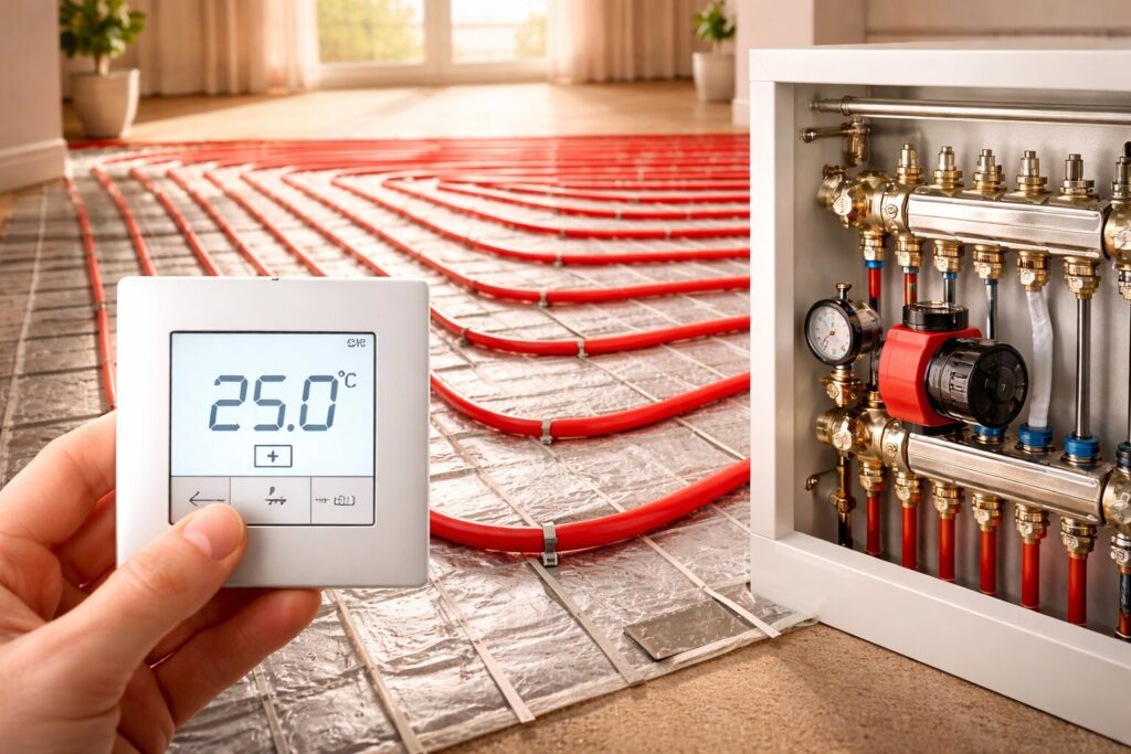 Het opstookprotocol voor vloerverwarming: zo laat je een nieuwe vloer rustig tot leven komen