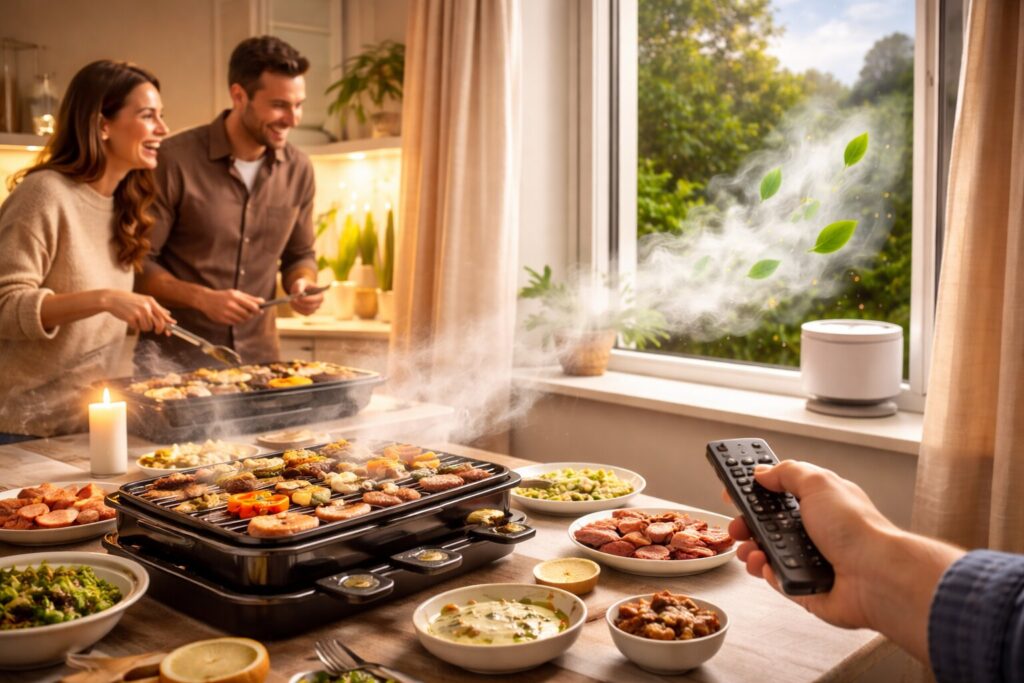 De geur van gourmet uit huis krijgen zonder de gezellige herinnering te verliezen